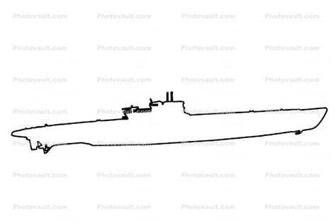 U-Boat outline, line drawing, shape, Submarine, vessel, Photo