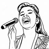 Selena Singing On Stage Coloring Page  Pagescom sketch template