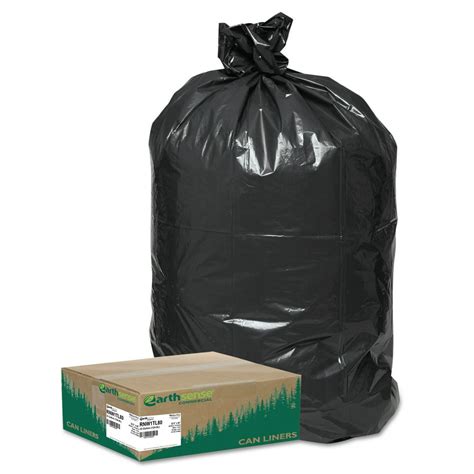 Earthsense Commercial Recycled Large Trash and Yard Bags, 33gal, .9mil, 32.5 x 40, Black, 80 ...