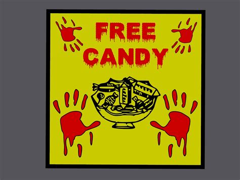 Halloween Free Candy Sign by Botaz | Download free STL model | Printables.com