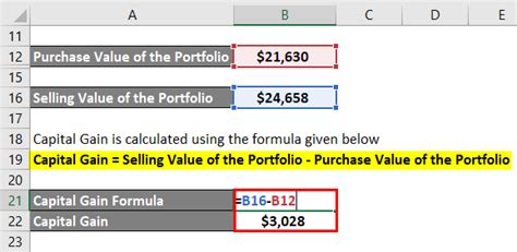 Capital Gain Formula | Calculator (Examples with Excel Template)