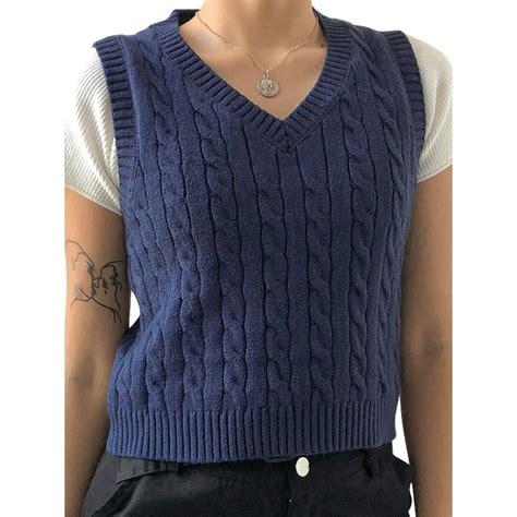 Listenwind - Listenwind Women Sleeveless Sweaters Vest Tank Knitted ...