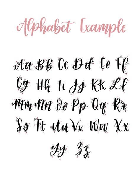 Brush Lettering Alphabet Example Sheets — Los Angeles Calligrapher and Engraver Darling Daydream ...