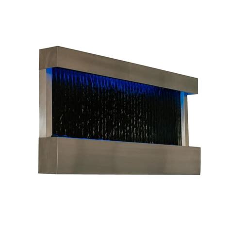 XBRAND 47 in. Indoor Wall-Mounted Mirror Waterfall Fountain with Pump ...