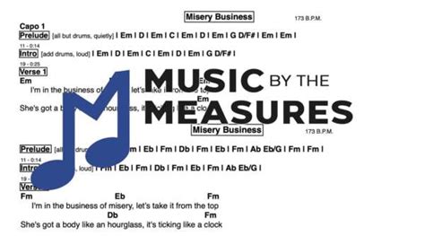 Misery Business - Lead Sheet - Music by the Measures