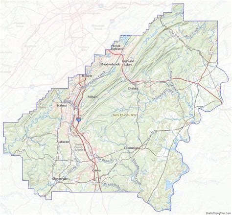 Map of Shelby County, Alabama - Địa Ốc Thông Thái