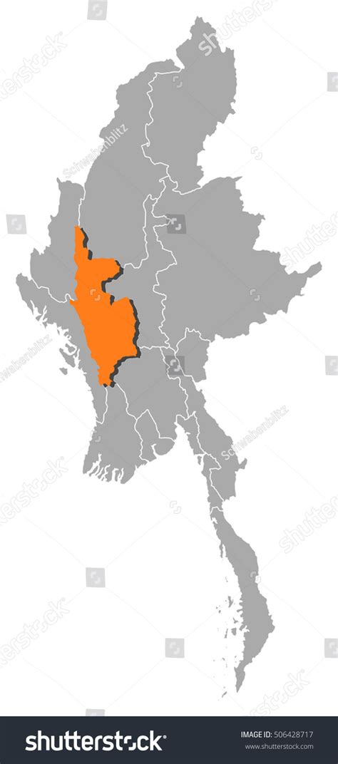 Map - Myanmar, Magway - Royalty Free Stock Vector 506428717 - Avopix.com