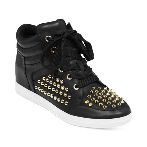 Jessica Simpson Trebble Studded High Top Sneakers in Black (Black ...