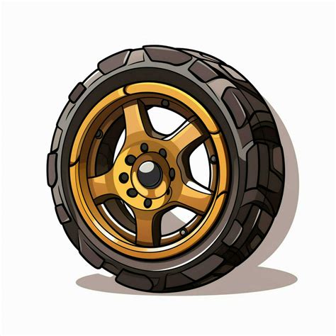 Wheel 2d cartoon vector illustration on white background h 30695468 Stock Photo at Vecteezy