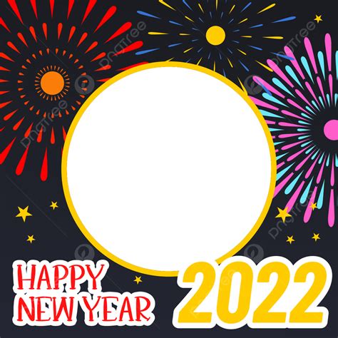 New Year Fireworks Vector PNG Images, Happy New Year Twibbon Firework ...