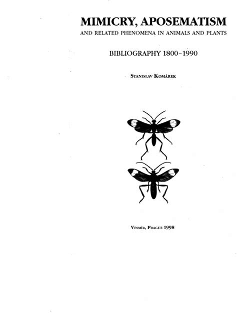 Mimicry, Aposematism, and Related Phenomena: A Bibliography - Stanislav ...