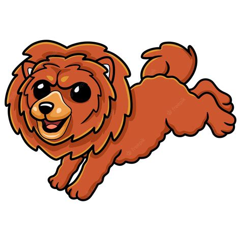 Premium Vector | Cute little lion dog cartoon jumping