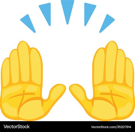 Open hands emoji gesture isolated icon Royalty Free Vector