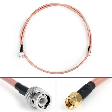 Areyourshop RG142 Cable Wire BNC Male To SMA Male Plug RF Pigtail Coax Adapter Low Loss 3ft 1M ...