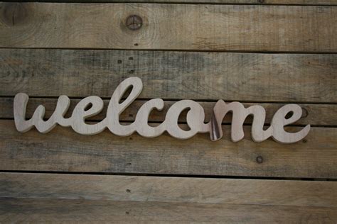 WELCOME wooden sign home decor word art by AnkaSupplyCo | Etsy