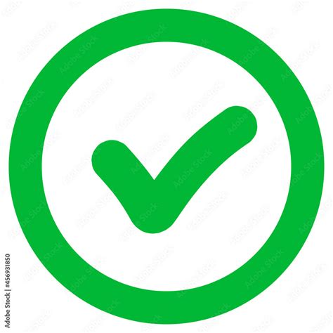 Green tick. Checkmark. Correct tick. Yes symbol Stock Vector | Adobe Stock