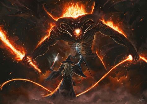 ArtStation - Gandalf vs Balrog, Daniel Pilla | Balrog, Lord of the rings tattoo, Lord of the rings