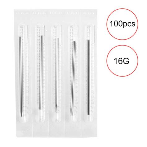 Rdeghly Ear Piercing Needle, Body Piercing Needle,6 Types 100PCS ...