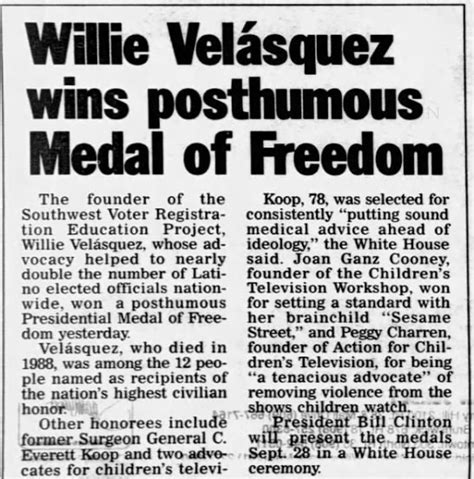 "Willie Velasquez wins posthumous Medal of Freedom" (1995) - Newspapers.com