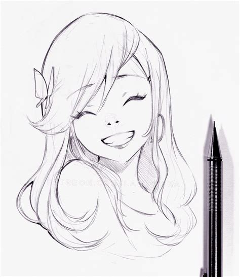 Smile by Ladowska on DeviantArt | Anime drawings tutorials, Girl drawing sketches, Girly drawings