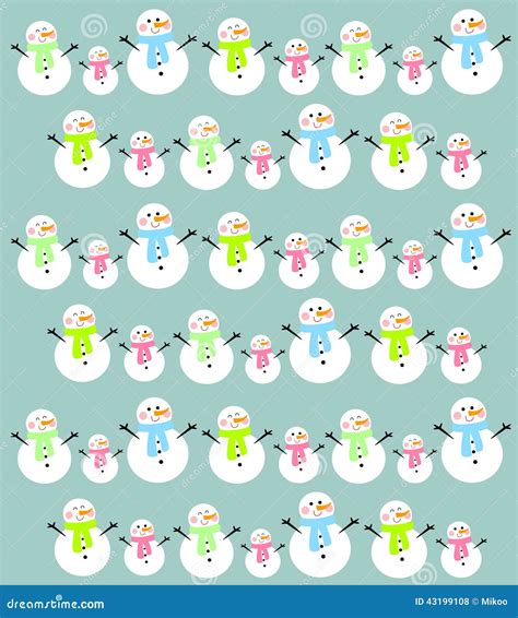 Cartoon Snowman Background Stock Vector - Image: 43199108