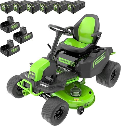 Amazon.com : Greenworks PRO 80V 42” Riding Lawn Mower, CROSSOVERT Electric Lawn Mower, Including ...