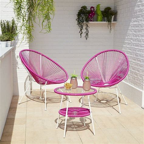 Camden Pink 3 Piece Garden Bistro Set | Outdoor & Garden | George at ...