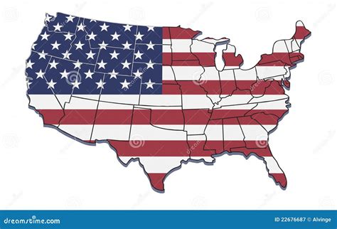 USA Map with State Borders. Stock Illustration - Illustration of shape ...