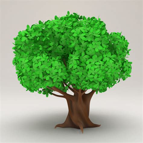 stylized tree cartoon obj