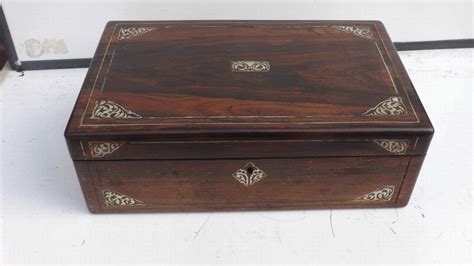 Antique antique writing slope Victorian in rosewood | ANTIQUES.CO.UK