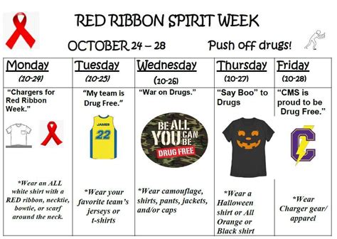 Red Ribbon Week for October 24th to 28th | Crestview Middle School