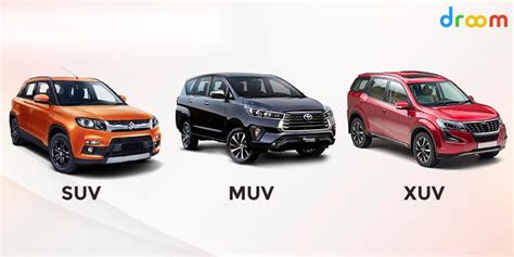 SUV vs MUV vs XUV Cars - Difference Between SUV, MUV and XUV Cars