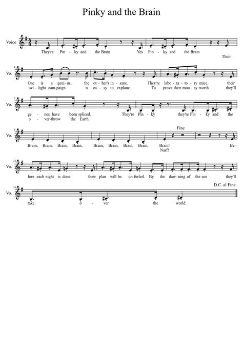 Pinky and the Brain (theme song) sheet music download free in PDF or MIDI