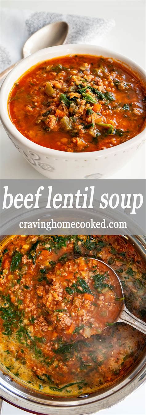 Beef Lentil Soup - Craving Home Cooked