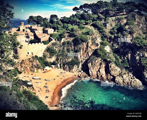 Beach in Tossa de Mar, Girona - Spain Stock Photo, Royalty Free Image ...