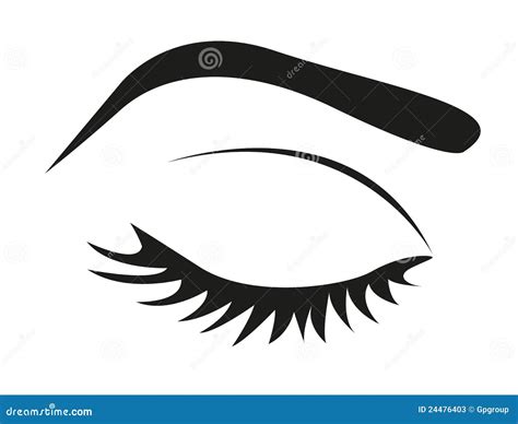 Silhouette Of Eye Lashes And Eyebrow Stock Vector - Image: 24476403