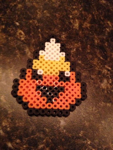 Perler bead candy corn | Hama beads halloween, Beads candy, Halloween ...