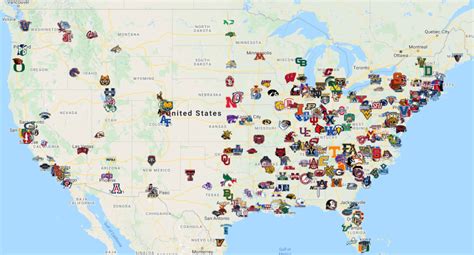 NCAA Maps - Sport League Maps : Maps of Sports Leagues