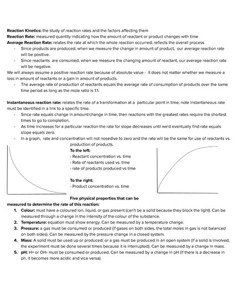 Reaction Kinetics - Since reactants are consumed, when we measure the changing amount of ...