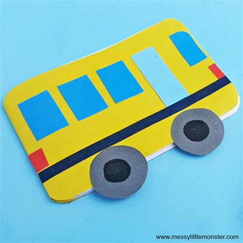 School Bus craft - make a DIY notebook - Messy Little Monster