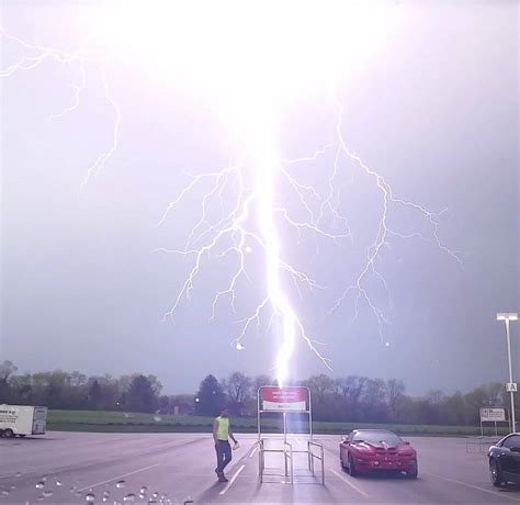 Crazy lightning strike caught on camera near my home town this after noon. (720 x 1080) via /r ...