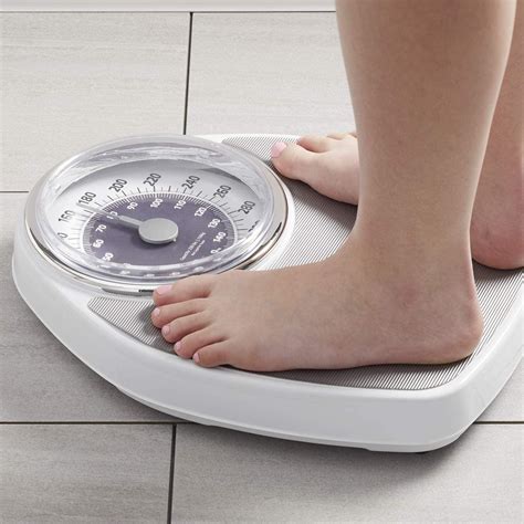 InstaTrack Large Dial Metal Analog Bathroom Scale with Silver Mat Accurate Measurements up to ...