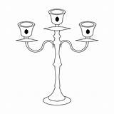 Libro Da Colorare candelabro Per Bambini  Vettore Premium sketch template