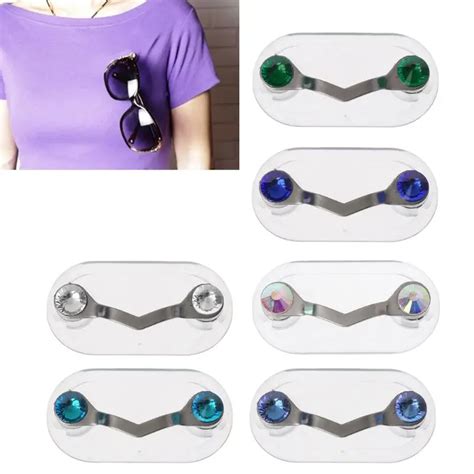 Magnetic Stainless Steel Eyeglass Holder Eyewear Holder Safety Brooch For Reader Eyeglass Holder ...