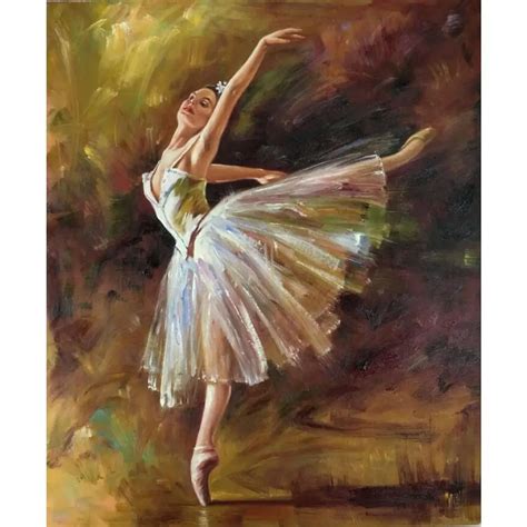 Handgeschilderde olieverfschilderijen Edgar Degas Danser ballerina Kantelen moderne kunstwerk op ...