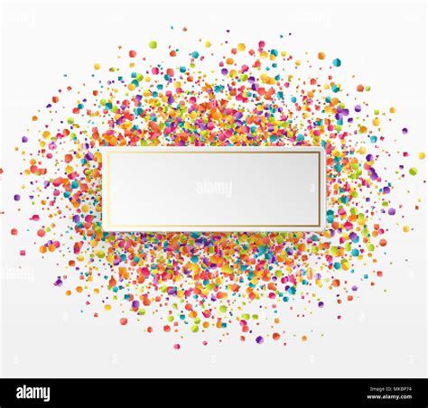 Colorful celebration background with confetti. Paper white bubble for text Stock Vector Image ...