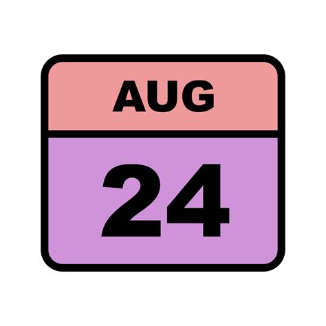 August 24th Date on a Single Day Calendar 498760 Vector Art at Vecteezy