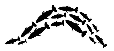 Fish School Silhouette Stock Illustration - Download Image Now - Abstract, Animal, Animals In ...