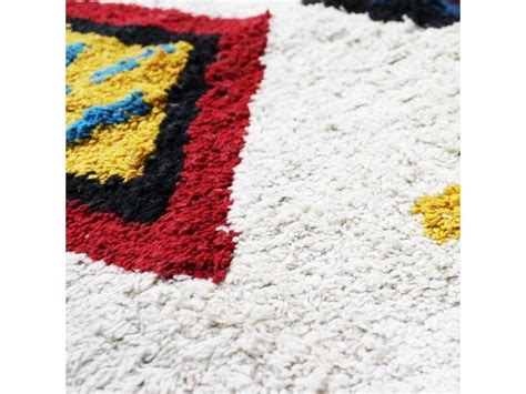 Berbere color - tapis 100 % coton esprit berbère blanc 80x180 - Vente de Tapis salon et chambre ...