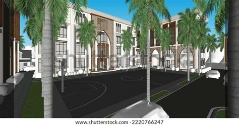 School Building Design Basketball Court Middle Stock Vector (Royalty Free) 2220766247 | Shutterstock